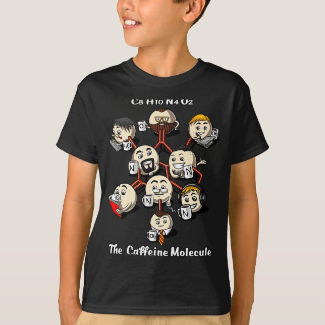 T-shirt Chimie Caféine Molécule Drôle Science Geek Café (Devant)