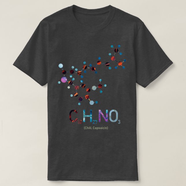 T-shirt Chimie de la Capsaicine du Chili (Design devant)