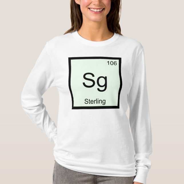T-shirt Chimie de nom de stérile, élément Tableau périodiq (Devant)