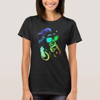 T-shirt Chimie De Singe Avec Lunettes De Soleil Et Casque