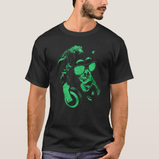 T-shirt Chimie De Singe Avec Lunettes De Soleil Et Casque