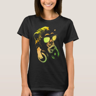 T-shirt Chimie De Singe Avec Lunettes De Soleil Et Casque