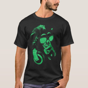 T-shirt Chimie De Singe Avec Lunettes De Soleil Et Casque