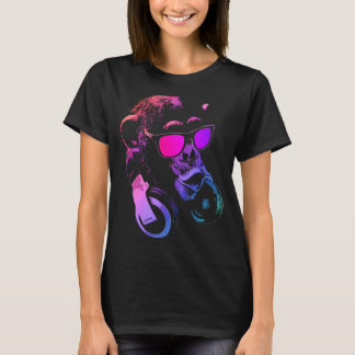 T-shirt Chimie De Singe Avec Lunettes De Soleil Et Casque
