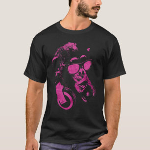 T-shirt Chimie De Singe Avec Lunettes De Soleil Et Casque 