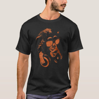 T-shirt Chimie De Singe Avec Lunettes De Soleil Et Casque