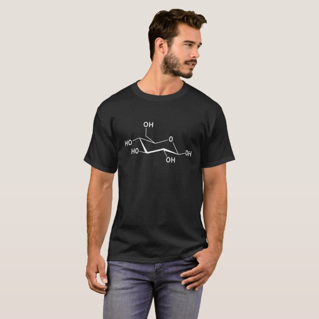 T-shirt Chimie des sucres de glucose Science Cool (Devant entier)