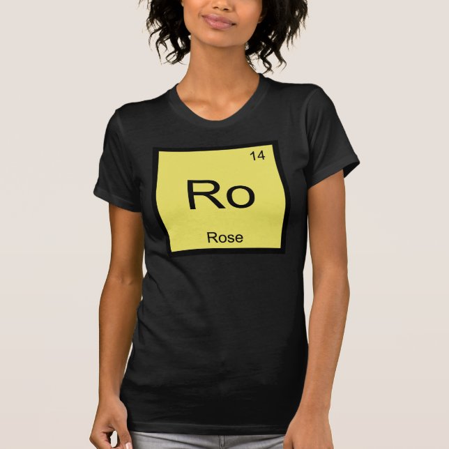 T-shirt Chimie du nom de rose Élément Tableau périodique (Devant)
