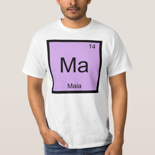 T-shirt Chimie du nom Maia Élément tableau périodique (Devant)