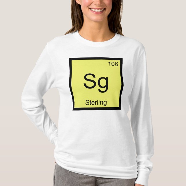 T-shirt Chimie Élément Nom Sterling Table Périodique (Devant)