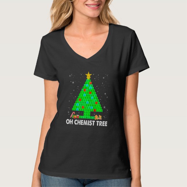 T-shirt Chimie géniale Science Arbre de Noël Hiver P (Devant)