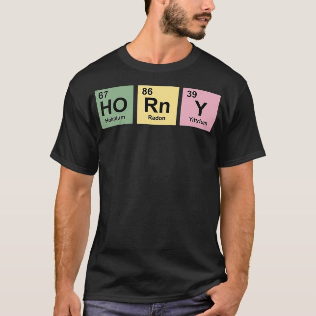 T-shirt Chimie Horny pour couples célibataires Périodique (Devant)