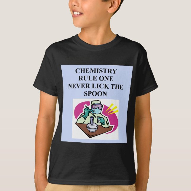 T-shirt chimie : ne léchez jamais la cuillère (Devant)