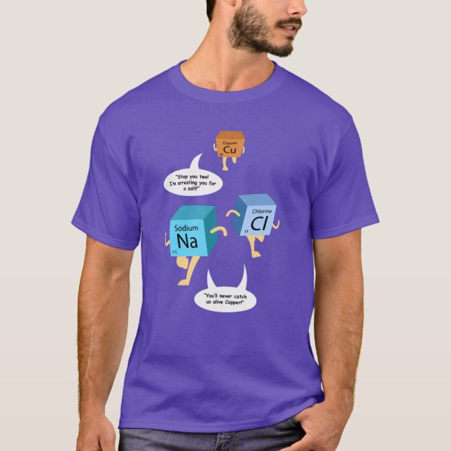 T-shirt Chimie Tableau périodique Gag nouveauté (Devant)