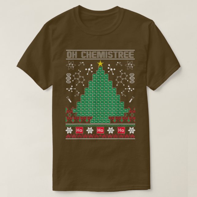 T-shirt Chimiste élément Oh Chemistree Ugly Christmas Swea (Design devant)