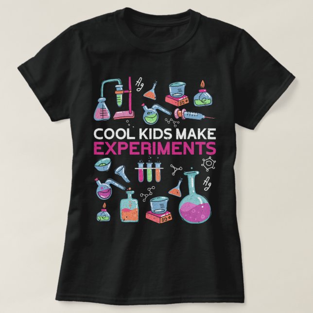 T-shirt Chimiste Emploi Cool Enfants Faire des expériences (Design devant)