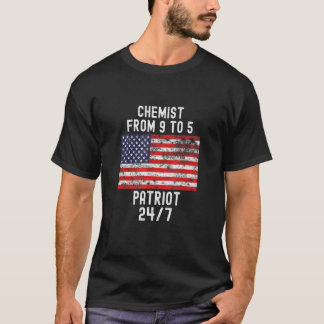 T-shirt Chimiste Patrio Patriotique 4 Juillet Drapeau État