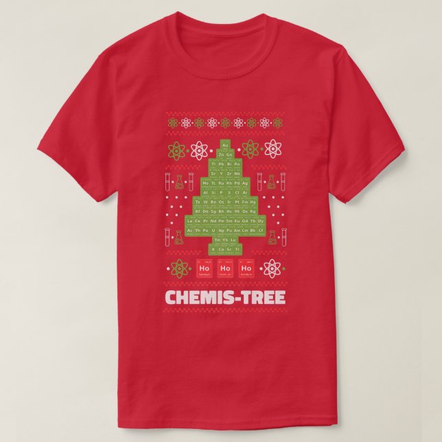 T-shirt Chimiste Science Arbre de Noël Chimie (Design devant)