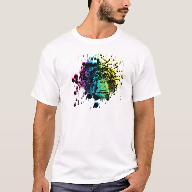 T-shirt Chimpanzé arc-en-ciel (Devant)