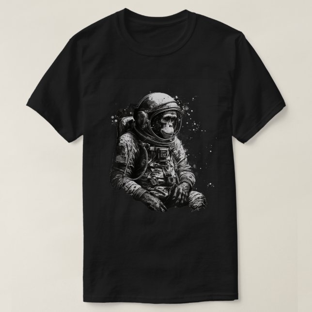 T-shirt Chimpanzé Astronaut spatial Monkey de voyage Vinta (Design devant)
