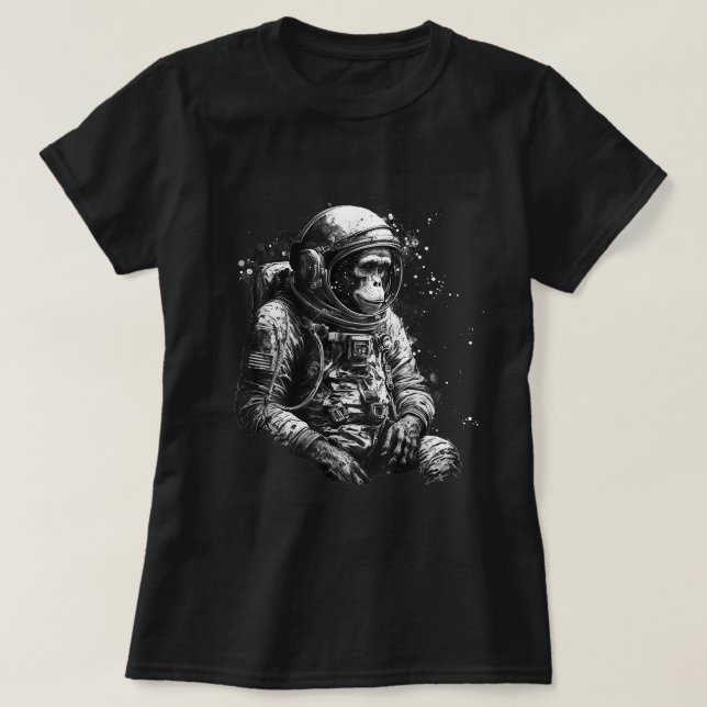 T-shirt Chimpanzé Astronaut spatial Monkey de voyage Vinta (Design devant)