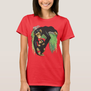 T-shirt chimpanzé avec le bébé