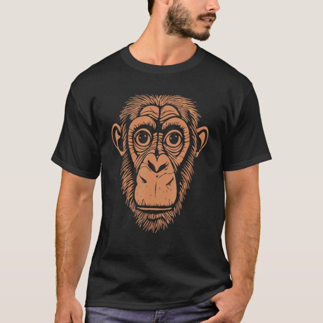 T-shirt Chimpanzé Brown - Ape Not Monkey - Chimp mignon (Devant)