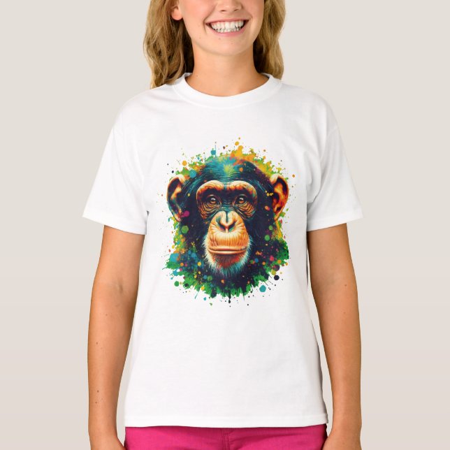 T-shirt Chimpanzé chromatique (Devant)