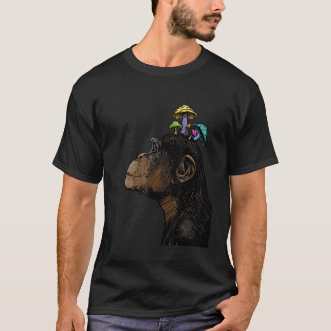 T-shirt Chimpanzé couleur amour femmes mignonne rire chimp (Devant)