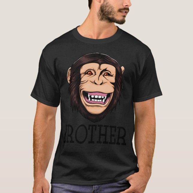 T-shirt Chimpanzé de frère singe (6) (Devant)