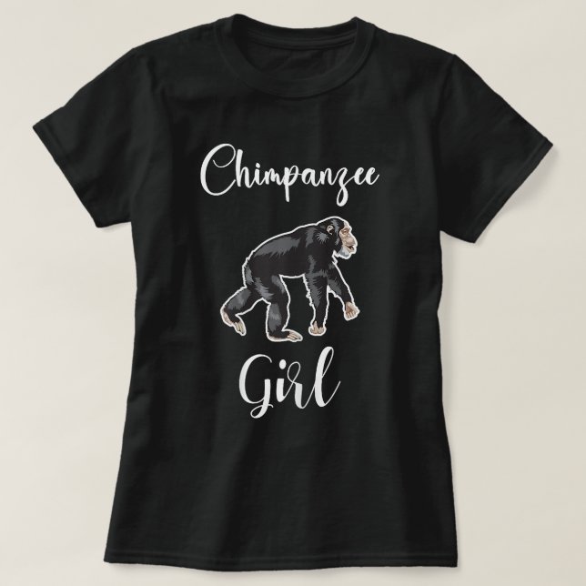 T-shirt Chimpanzé Fille Singe Chimpanzé Amoureux I Love Ch (Design devant)