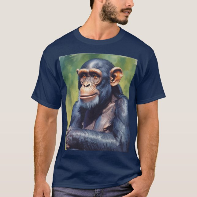 T-shirt Chimpanzé mignon fou drôle  (Devant)