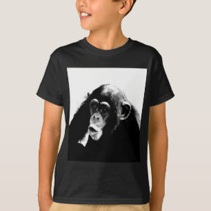 T-shirt Chimpanzé noir blanc