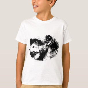T-shirt Chimpanzé noir et blanc