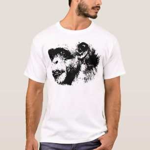 T-shirt Chimpanzé noir et blanc