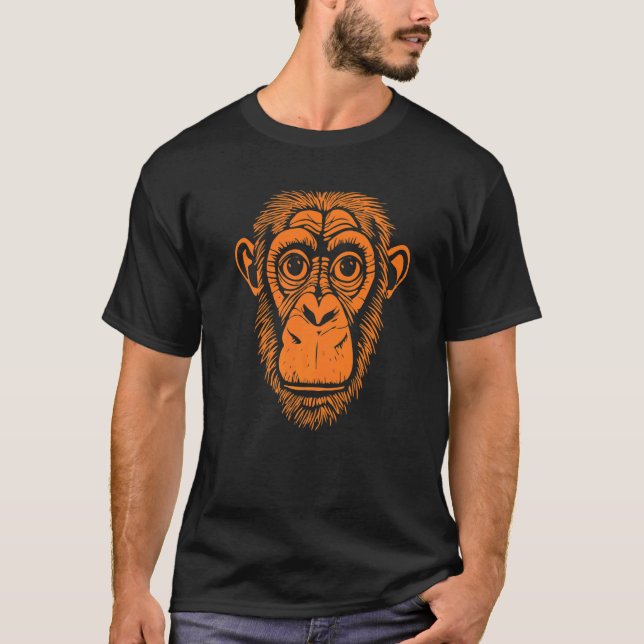 T-shirt Chimpanzé orange Ape Not Monkey Cute Chimp (Devant)