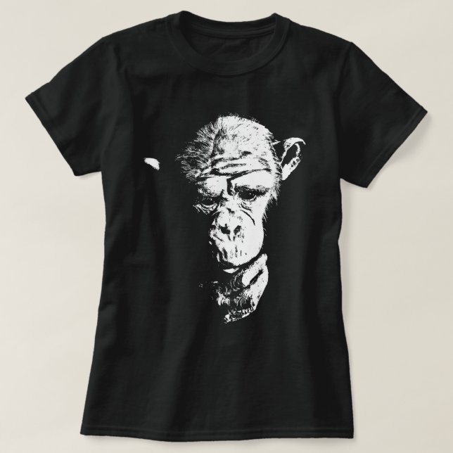 T-shirt Chimpanzé Penser Singe Ape Cool Chimp Tee (Design devant)