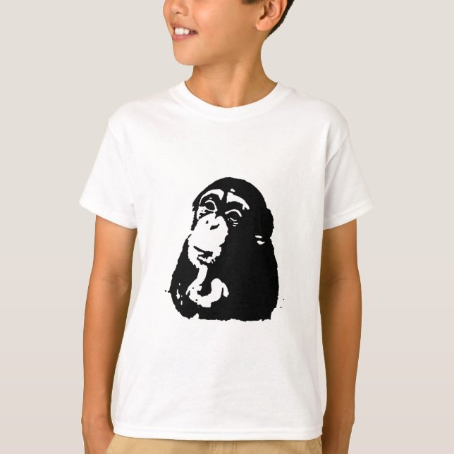 T-shirt Chimpanzé Pop Art Thinking (Devant)
