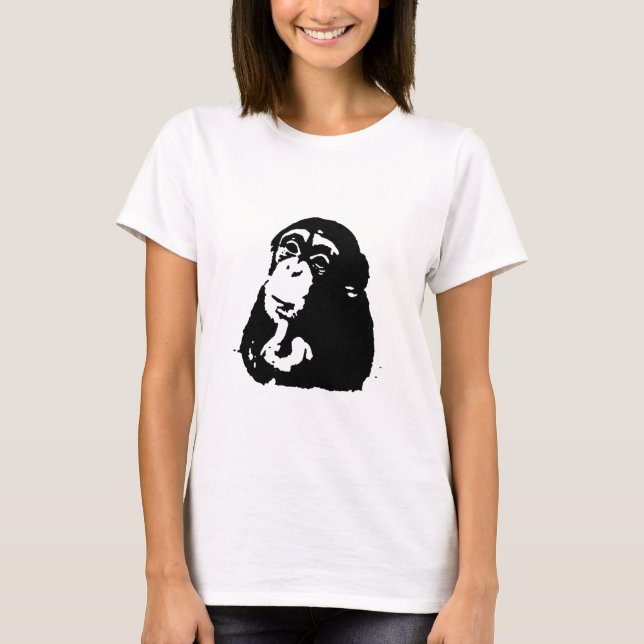 T-shirt Chimpanzé Pop Art Thinking (Devant)