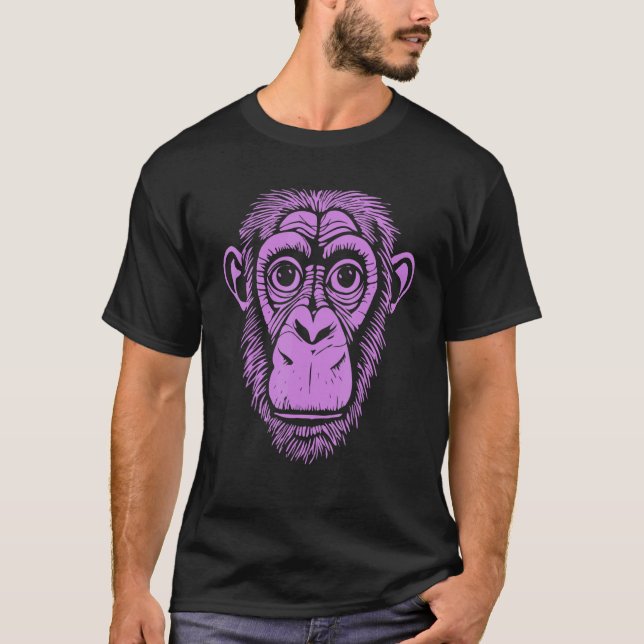 T-shirt Chimpanzé pourpre Ape Pas Singe Mignonne Chimp (Devant)