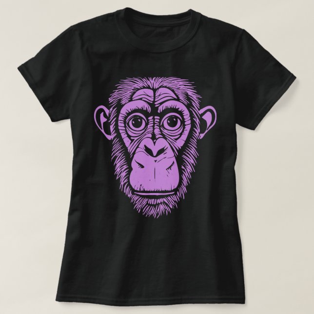 T-shirt Chimpanzé pourpre Ape Pas Singe Mignonne Chimp (Design devant)