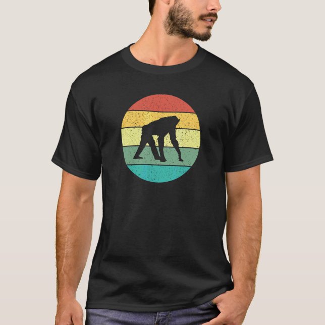T-shirt Chimpanzé Rétro Vintage (Devant)
