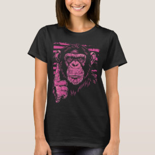 T-shirt Chimpanzé rose
