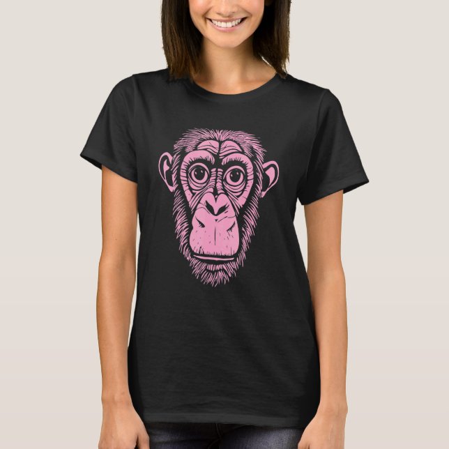 T-shirt Chimpanzé rose clair Ape Pas Singe Mignonne Chimp (Devant)