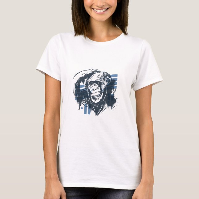 T-shirt Chimpanzé Singe Pensif (Devant)