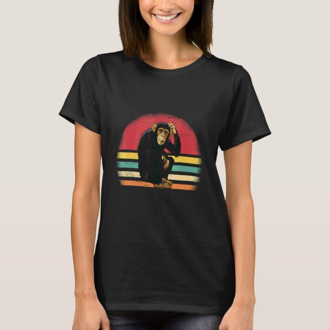 T-shirt Chimpanzé singe rétro vintage (Devant)