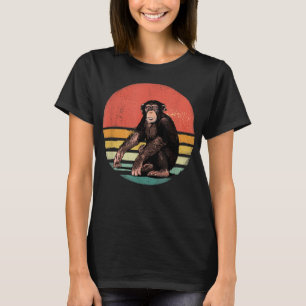 T-shirt Chimpanzé Singe Retro Vintage Chimp Wild Zoo Ani
