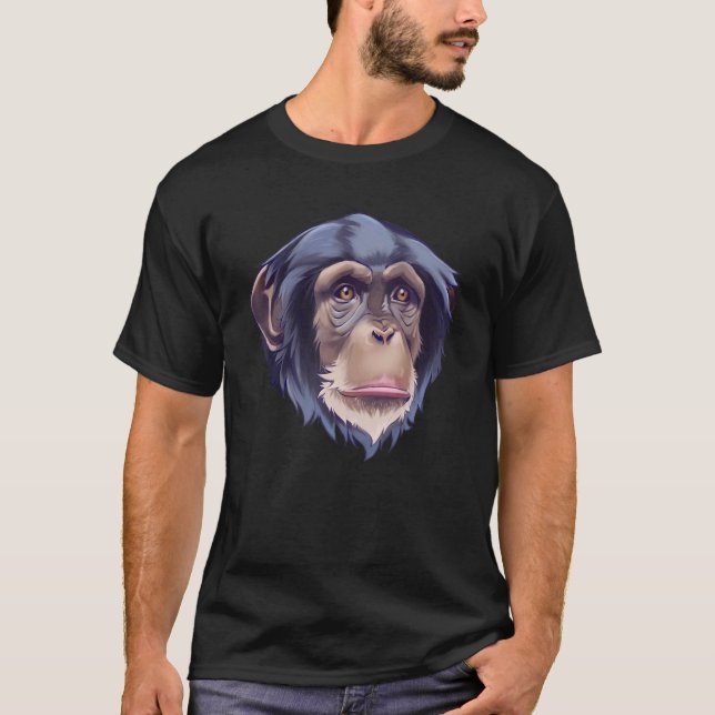 T-shirt Chimpanzé singe visage primate singe instructeur A (Devant)