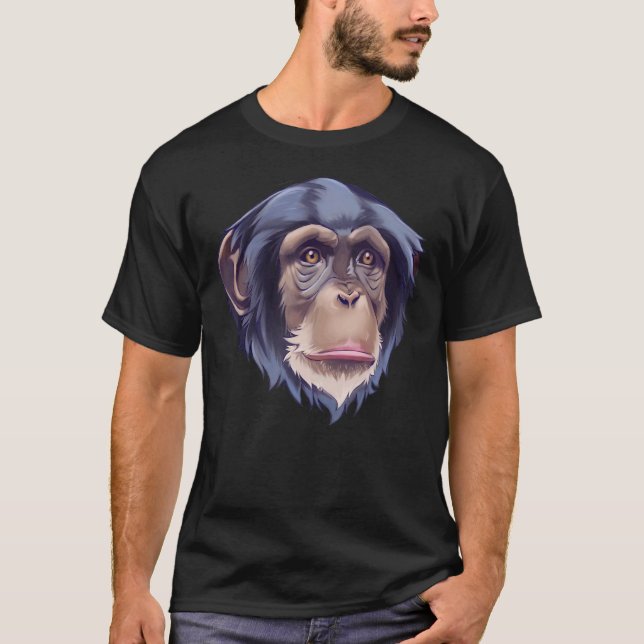 T-shirt Chimpanzé singe visage primate singe instructeur A (Devant)