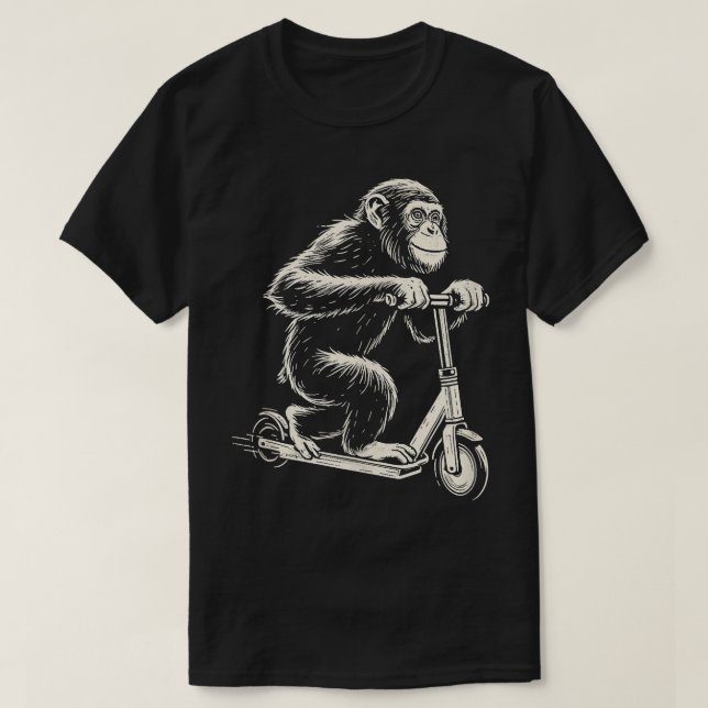 T-shirt Chimpanzé Sur Un Singe Cyberscooter (Design devant)